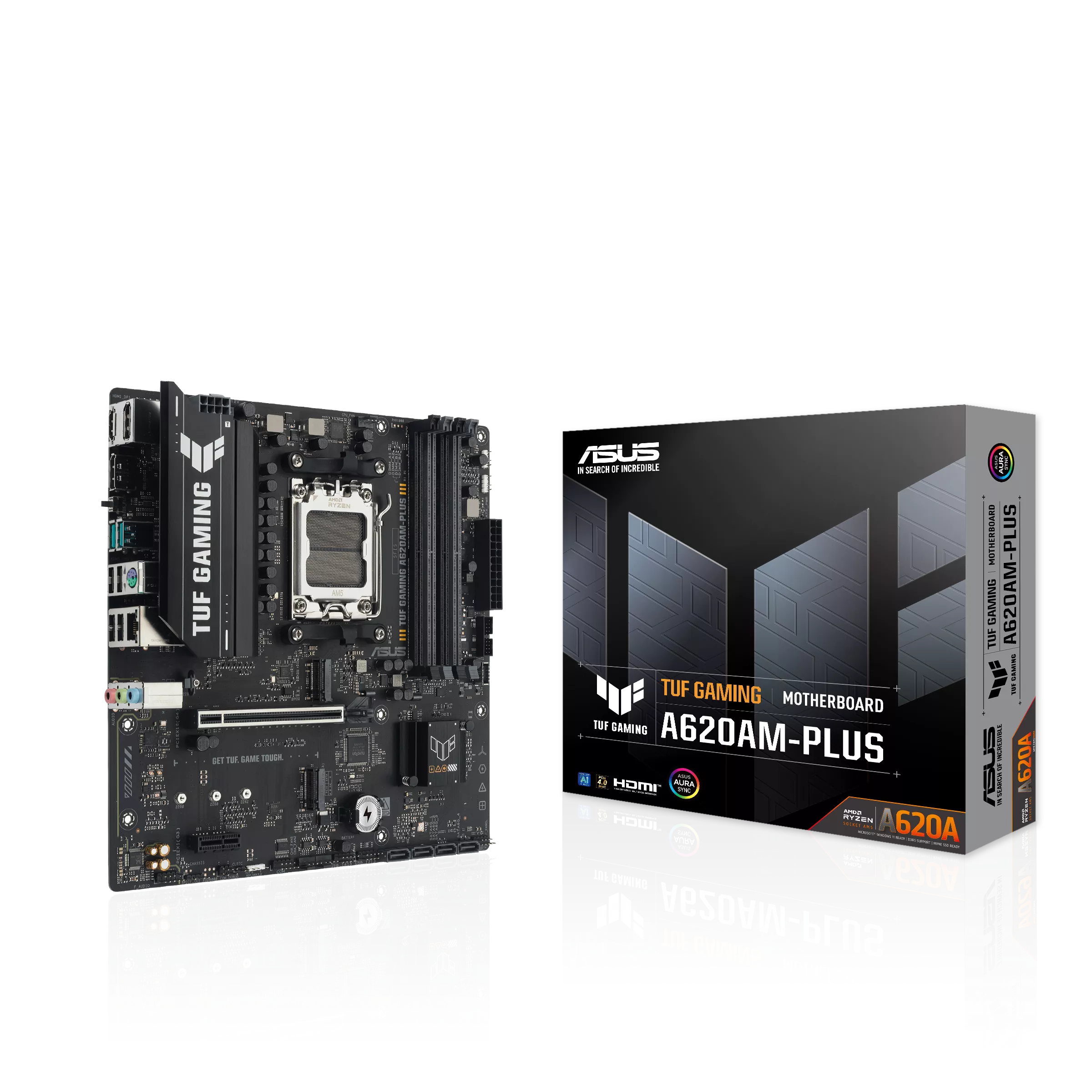 დედადაფა ASUS TUF GAMING A620AM-PLUS (90MB1N30-M0EAY0) | micro-ATX, AM5, 4 x DIMM slots DDR5, 2 x M.2 slots and 4 x SATA 6Gb/s, RAID Support, 2 x DisplayPort** 1 x HDMI™ port***