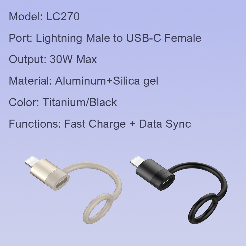 გადამყვანი Lightning to Type-C LDNIO (Model: LC270) USB Convertor Lightning to Type-C (EAN: 6933138603666)