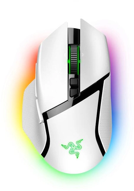 უსადენო მაუსი Razer Mouse Basilisk V3 Pro, RGB, USB-A/WL/BT, white (RZ01-04620200-R3G1)