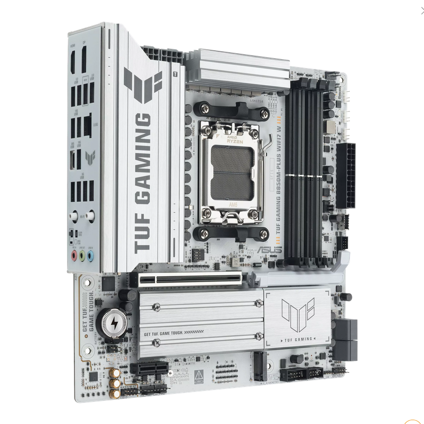 დედა დაფა ASUS Motherboard TUF GAMING B850M-PLUS WIFI7 W sAM5 B850 4xDDR5 M.2 HDMI DP Wi-Fi BT mATX white 90MB1MD0-M0EAY0