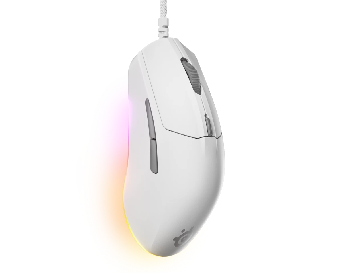 სადენიანი მაუსი SteelSeries Rival 3 Gen 2 - White (62516_SS) | Grip Style Claw or Fingertip | Number of Buttons 6 | Weight 77g (mouse), 106.2 g (including cable) | TrueMove Core Optical Sensor (8.5K DPI) |