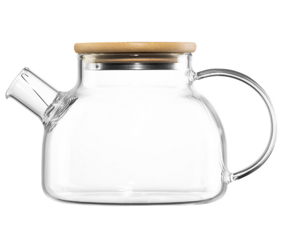 ჩაიდანი Ardesto Teapot Gemini 800ml, borosilicate glass, bamboo, transparent AR3008GBM