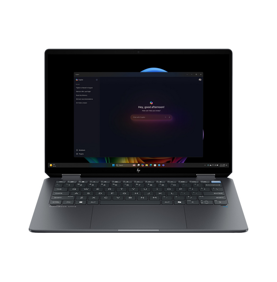 ლეპტოპი სენსორული ეკრანით ელეგანტური HP OmniBook Ultra Flip AI PC x360 | Regis 24C2 | D0XT2EA| Ultra 7-256V (8C) 47 NPU TOPs | 16GB 8533 LPDDR5X on-board | 512GB PCIe Gen4 Value | Intel Arc Graphics | Touch/14.0 2.8K (2880x1800) OLED Low Blue Light VRR 120Hz 400 nits | OST W11H6 NG PRE | Eclipse Gray - 9MP IR TNR PVCY ST | WARR 1/1/0 EURO | Warranty EXT 1+1 RTD High