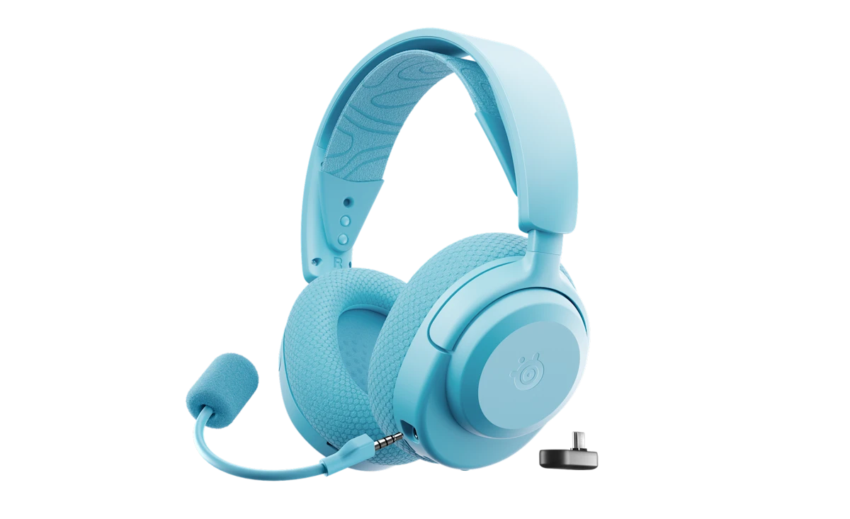 უსადენო Gaming ყურსასმენი SteelSeries Arctis Nova 3P Wireless for PlayStation - Aqua (61688_SS) | 2.4GHz/Bluetooth | USB-C Plug & Play for PlayStation, PC, Switch, Mac, VR, handhelds, mobile, and more