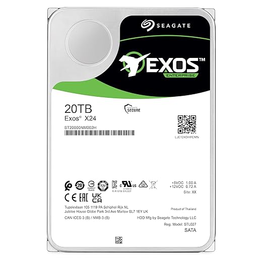 მყარი დისკი Seagate Exos X24 3.5" Internal Hard Drive - 20TB, Single, SATA III 6 Gb/s | Rotational Speed : 7200 Rpm