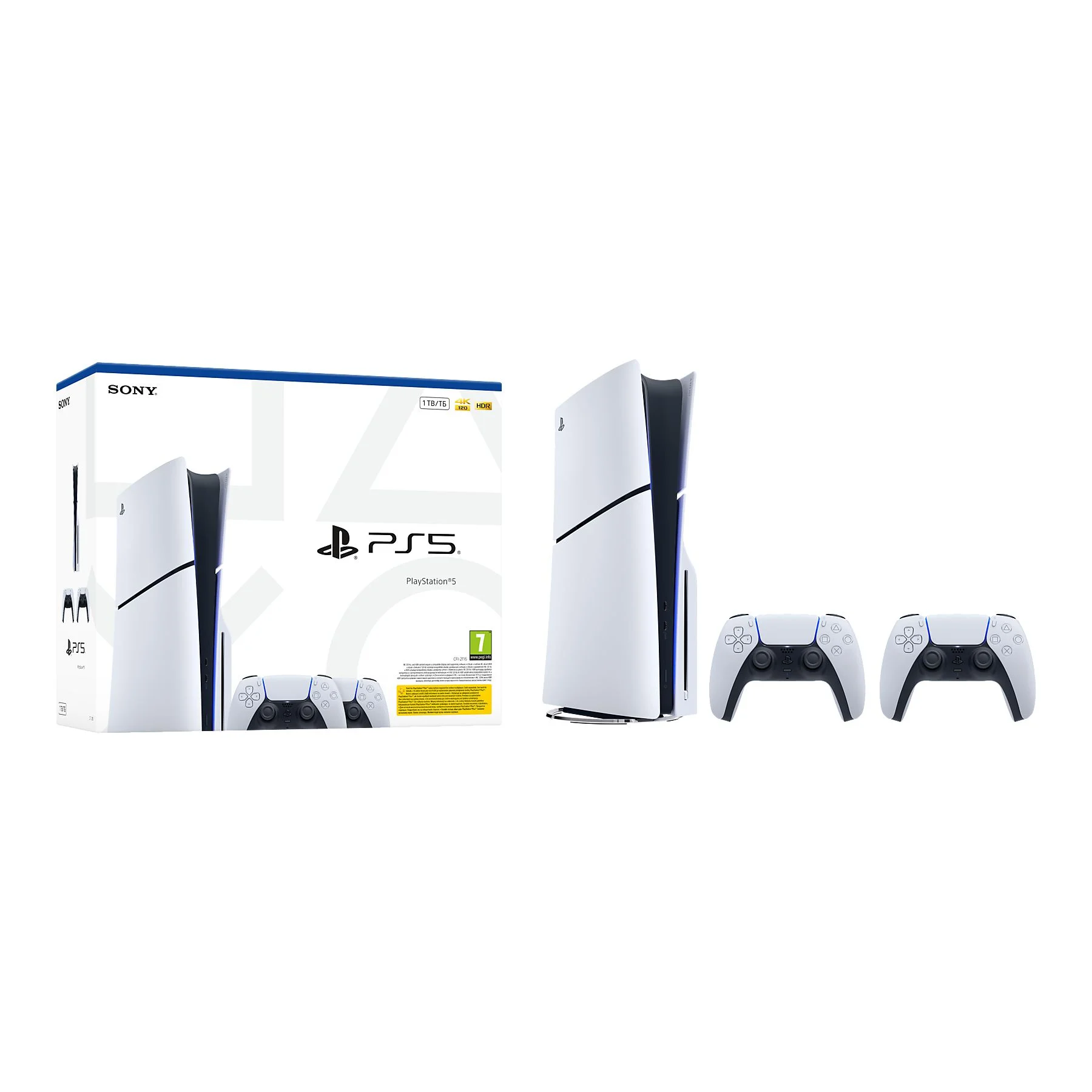 Gaming კონსოლი Playstation 5 Console Slim CD Version White E Chassis Two DualSense® Wireless Controllers Bundle /PS5 (0711719022602)