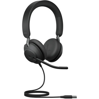 ქოლცენტრის ყურსასმენი Jabra Evolve2 40 SE Stereo Wired On-Ear Headset (Microsoft Teams, USB-C/A, Black) (24189-999-799)