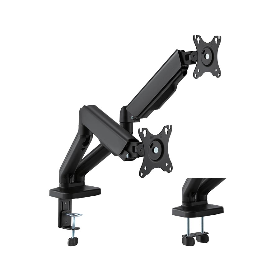 მონიტორის სამაგრი მაგიდაზე Stell SOS 2121 Monitors desk mount dual | 9 kg, 17"-32" | Tilt downwards 90°; Swivel +/- 90° | VESA 75x75, VESA 100x100 | black