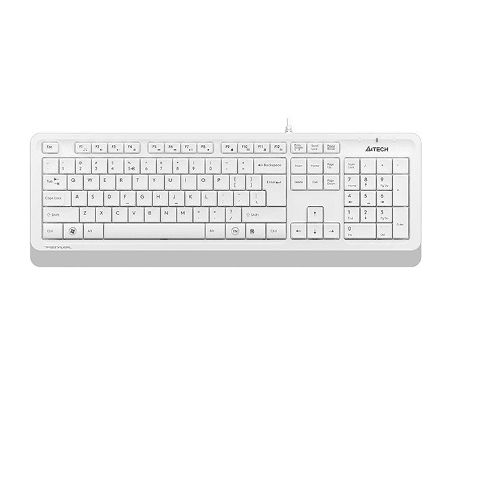 კლავიატურა A4Tech-FK10 White , FSTYLER WIRED SLEEK COMFORT KEYBOARD KEYBOARD USB WHITE US+RUSSIAN