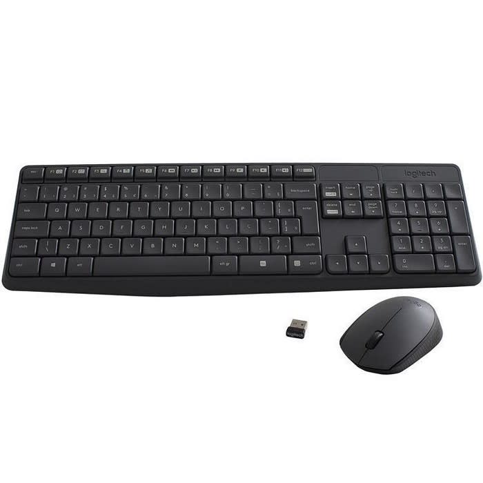 უკაბელო კლავიატურა და მაუსი  LOGITECH Wireless Combo MK235 - INTNL - US Intrernational layout