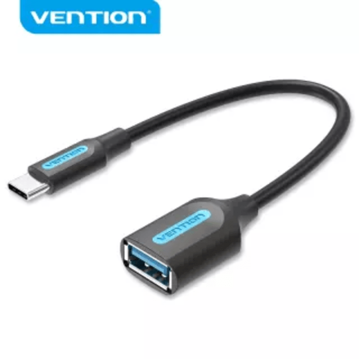 Type-C OTG კაბელი 0.15მ  Vention  Model/Item-NO:  <CCVBB >  USB 3.1(Gen 1) C Male to A Female OTG Cable 0.15M Black PVC Type