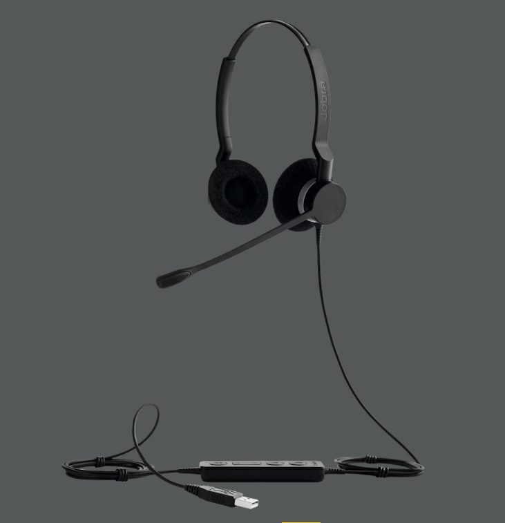 ქოლ ცენტრის ყურსასმენი   Jabra BIZ 2300 Duo, USB-A, MS 2399-823-109 