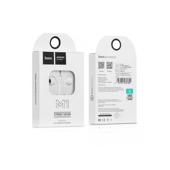 ყურსასმენი Hoco M1 original series Earphone  white