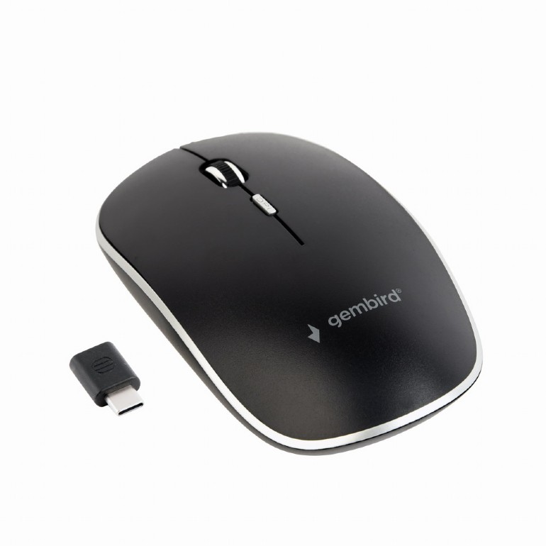 მაუსი Gembird < MUSW-4BSC-01 > Silent wireless optical mouse, black, Type-C receiver
