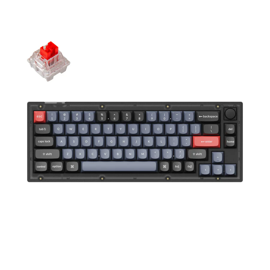 კლავიატურა Keychron V1 68 Key QMK Keychron K PRO Red Hot-Swap RGB Knob Frosted Black