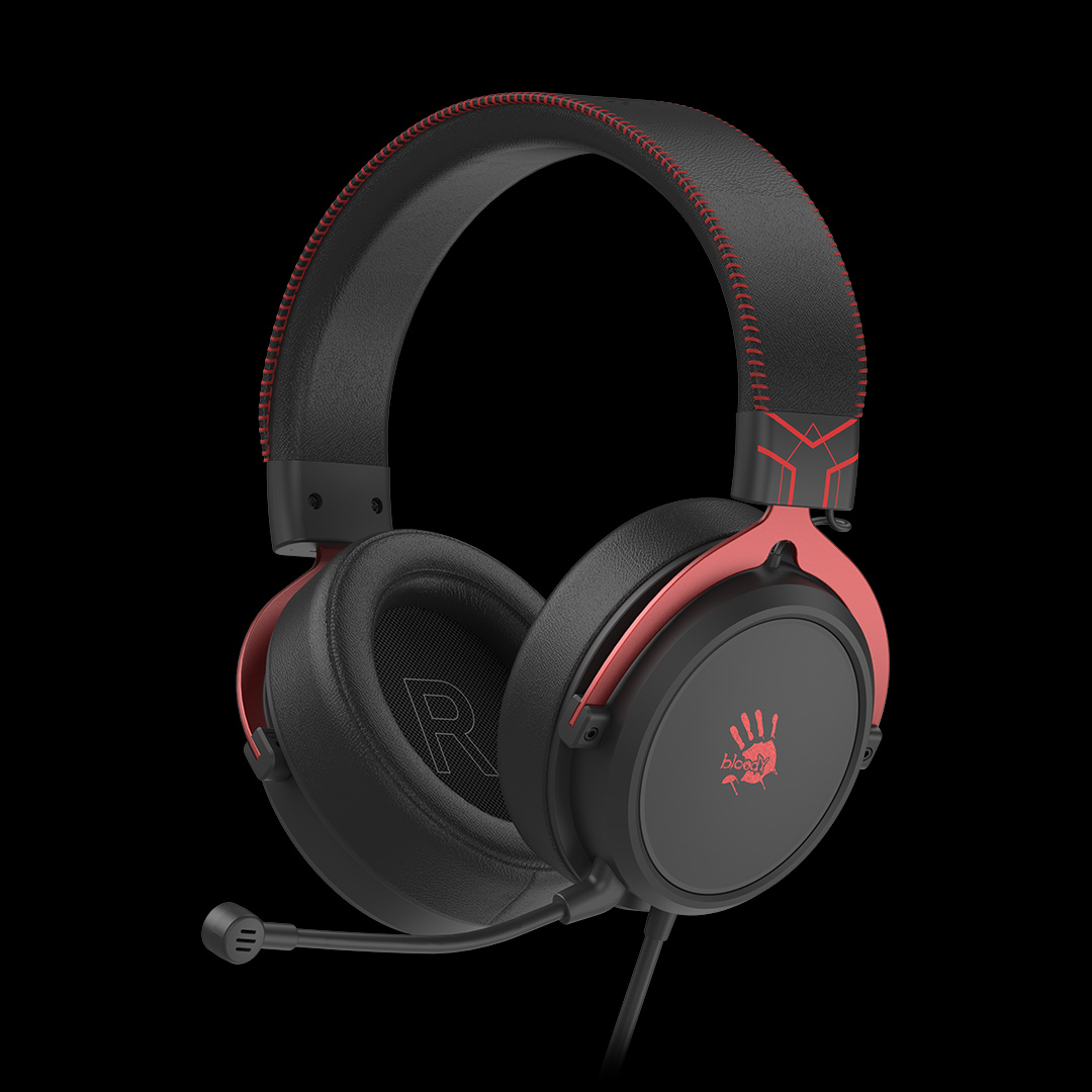 ყურსასმენი Bloody M590i 7.1 Virtual Surround Sound Gaming Headphone (Sports Red) | Φ50mm Hybrid Diaphragm | 20 Hz - 20 KHz | 105 dB | 16 ohm | Mic. Type: Single-Directional | 100 cm | USB Extension Adaptor: 200 cm | Port: 4-Pin 3.5 mm Plug Extension USB Plug | Xbox, PS 4/5, Switch, Mobile, PC