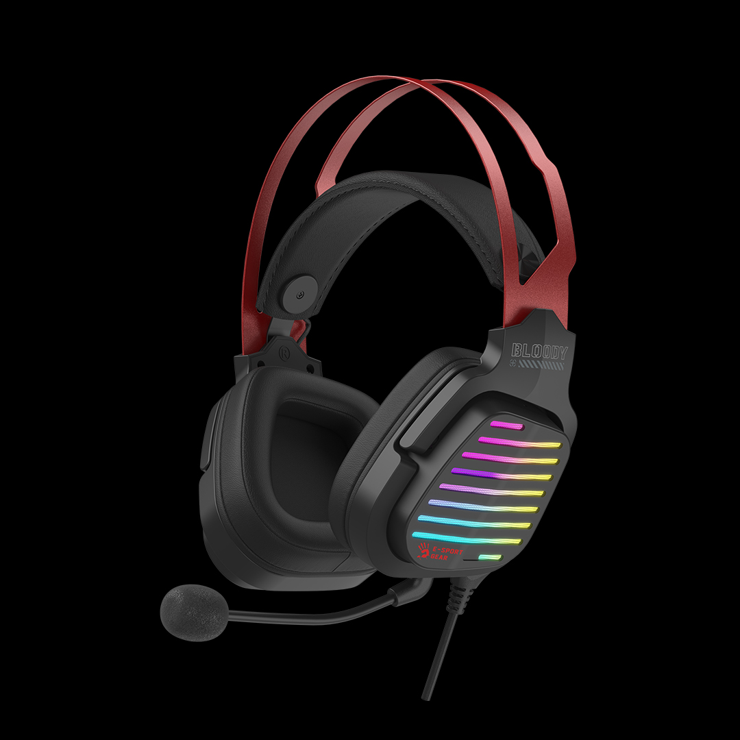 ყურსასმენი Bloody G560 7.1 Virtual Surround Sound RGB USB Gaming Headphone (Gun Grey) | Speaker Unit: 50 mm | Frequency Response: 20 Hz - 20 KHz | Sensitivity: 105 dB | Impedance: 16 ohm | MicrophoneFrequency Response: 100 Hz -10 KHz | Sensitivity : - 42 dB | Cable Material: Tangle-Free Braided Cable | Cable Length: 200 cm | Port: USB Plug
