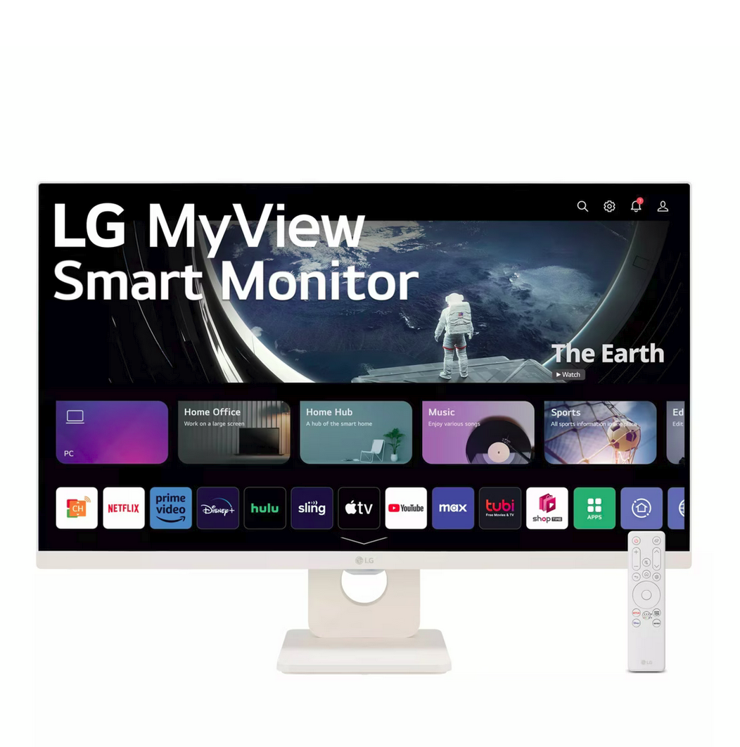 მონიტორი LG 27" 27SR50F-W FLAT FHD IPS MyView White Smart Monitor, webOS, Speakers, HDMI x2, USB x2, 250 cd/m²,  5ms, 1YrW