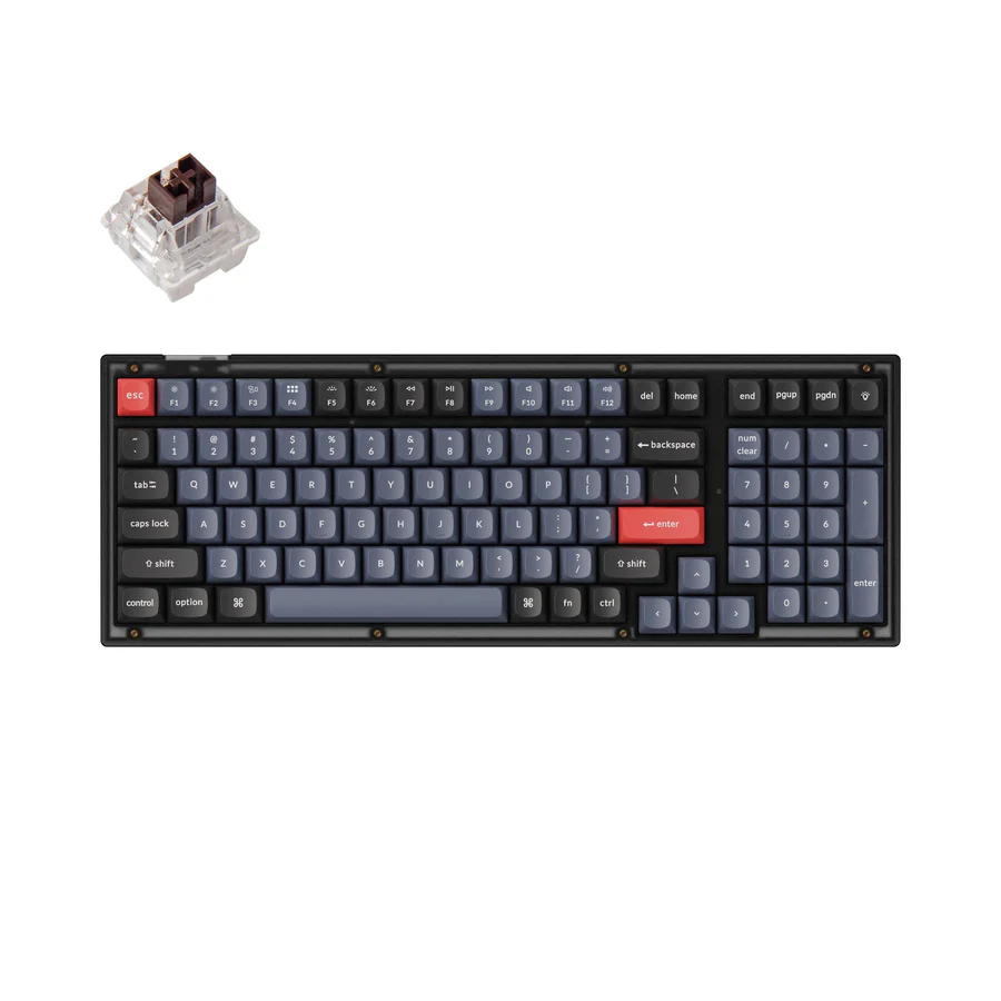 კლავიატურა Keychron V5 100Key, K Pro Brown, Hot-Swap, QMK, USB-A, EN/UKR, RGB, Frosted