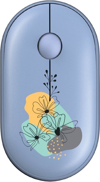 უსადენო მაუსი 2E Mouse MF300 FLORA:MALLOW Silent WL BT, Blue 2E-MF300WFLORABL