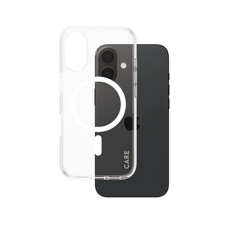 მობილურის ქეისი CARE by PanzerGlass iPhone 16 Flagship Case Transparent Urban Combat w. White MagSafe (5715685004032)