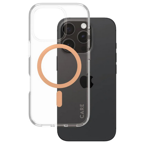 მობილურის ქეისი CARE by PanzerGlass iPhone 16 Pro Flagship Case Transparent Urban Combat w. Peachy MagSafe (5715685004407)
