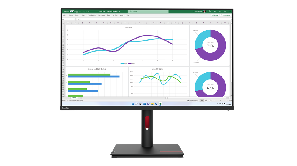 მონიტორი Lenovo ThinkVision T32h-30  32" 2560x1440  4ms Raven Black