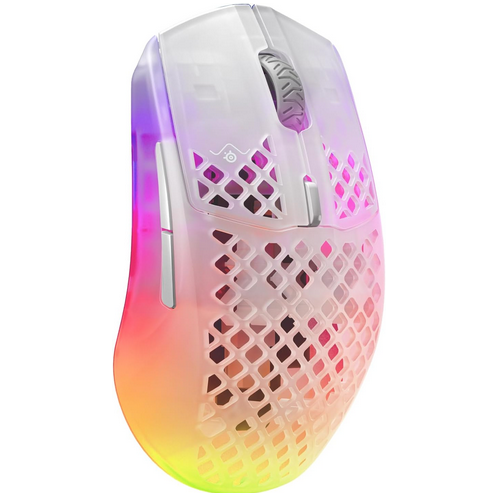 Gaming მაუსი უსადენო SteelSeries Mouse Aerox 3, RGB, USB-A/WL/BT, Ghost (62610_SS)