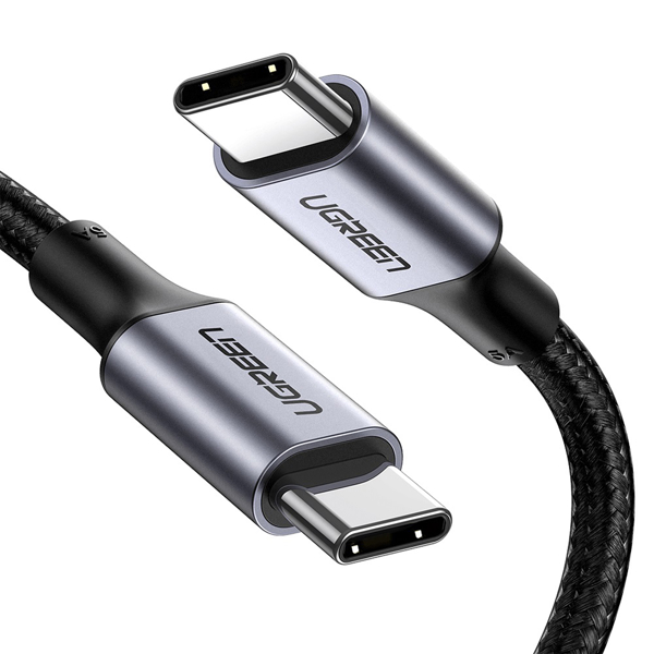 USB კაბელი UGREEN US316 (70428), Type-c to Type-c, USB-C To USB-C, 100W 5A 480Mb/s  1.5m, Black