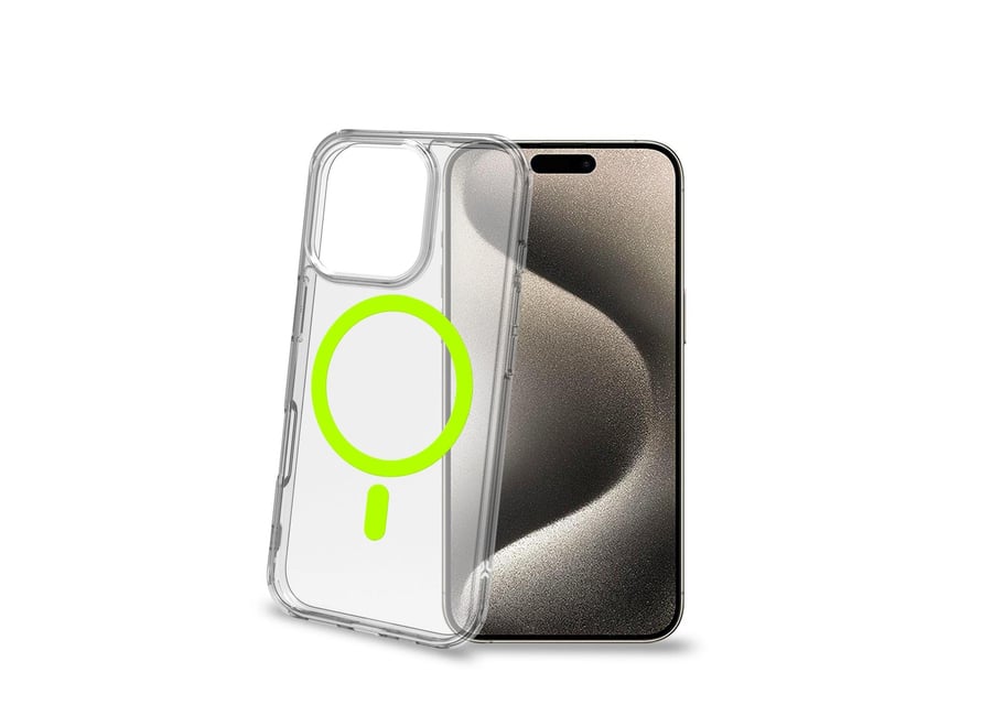 ქეისი  Celly GELSKINMAG For iPhone 16 Pro With Magsafe case Transparent/Green