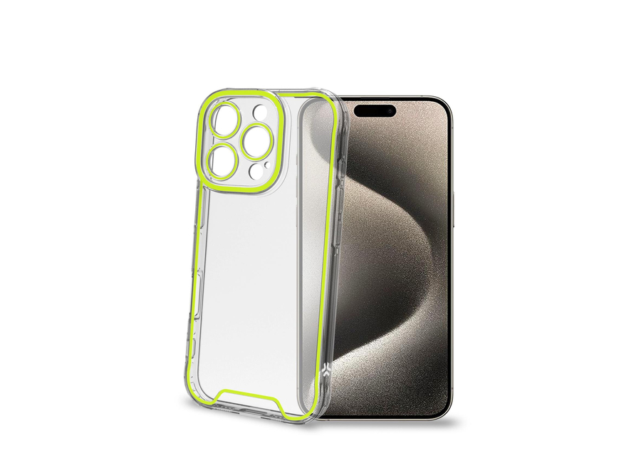 ქეისი Celly GLOW For iPhone 16 Pro Transparent/Green