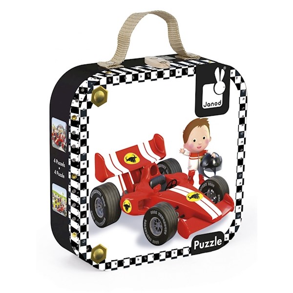 Janod Set of 4 puzzles Car Gabina Formula 1 J02884