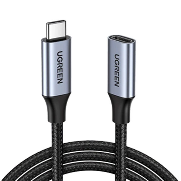 USB ადაპტერი UGREEN US372 (30205), Type-C To Type-C Female, 1m, Gray