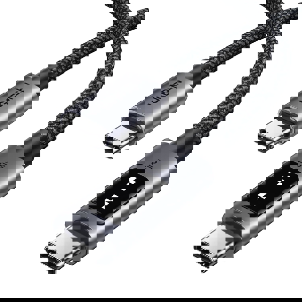 USB კაბელი UGREEN Uno L509 (35501), 100W, Type-C to Type-C, 1M, Black/Grey