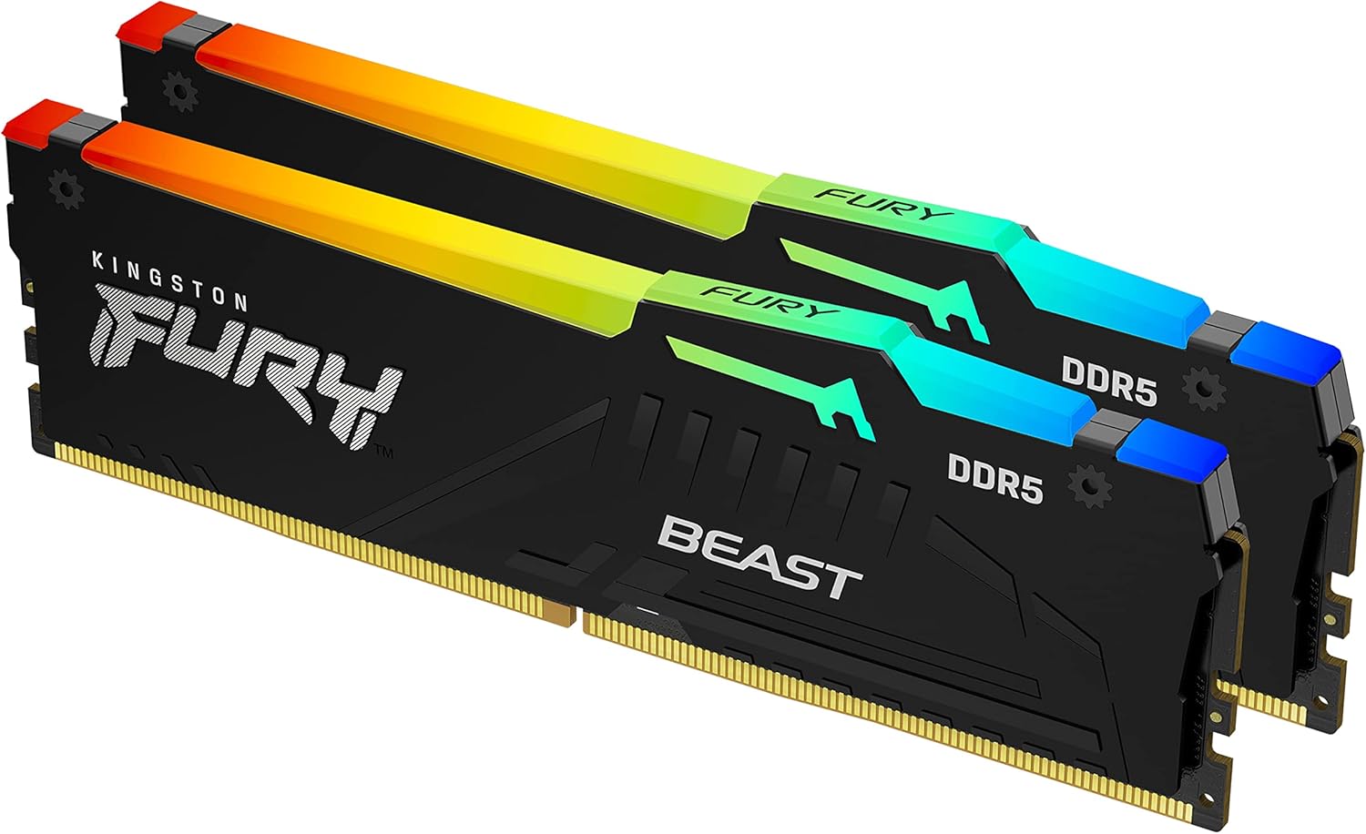 ოპერატიული მეხსირება Kingston  Fury Beast RGB 16GB 5600MT/s DDR5 CL36 Desktop Memory Single Module | Infrared Sync Technology | AMD Expo | Plug N Play | KF556C36BBEA-16 | Non-ECC Unbuffered DIMM (Single Module) 1RX8 36-38-38 1.25V 288-pin 16Gbit
