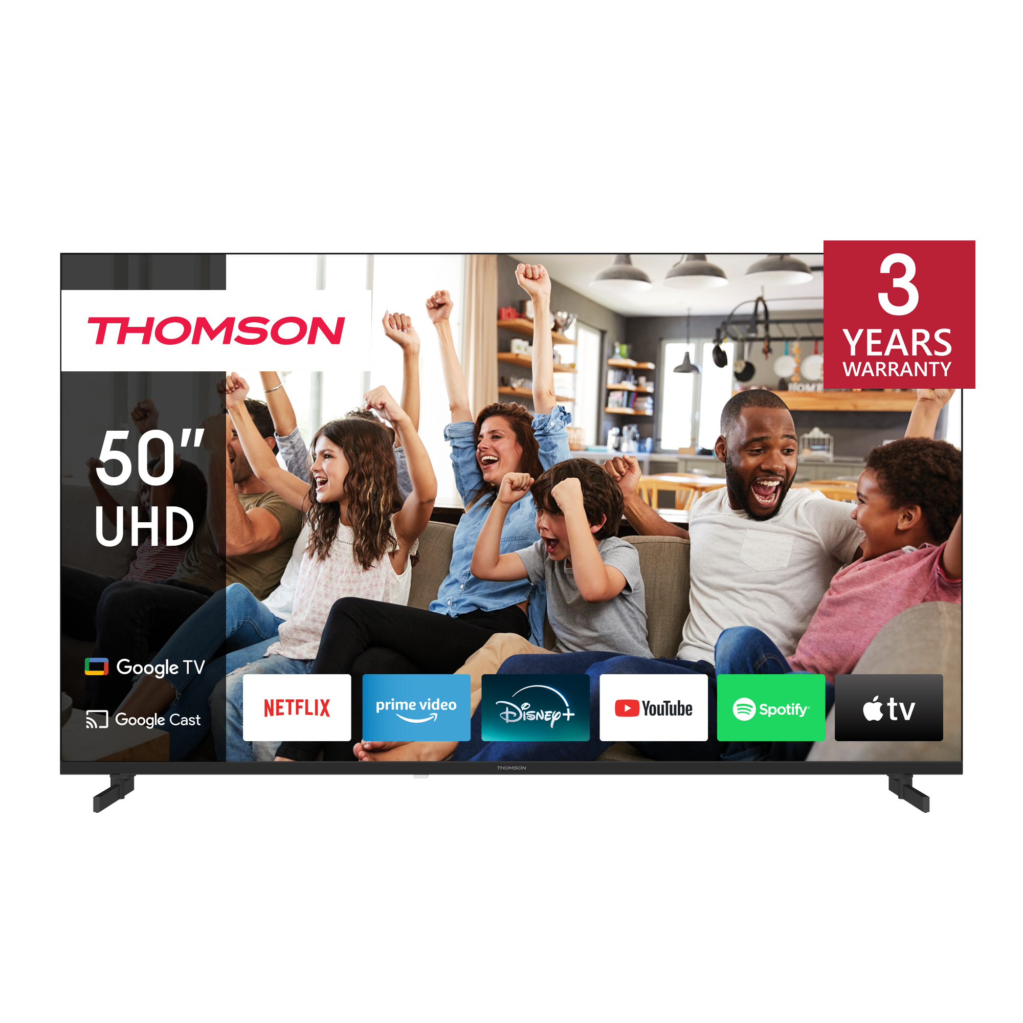 ტელევიზორი Thomson 50UG4S14 LED, 50", 4K UHD, Smart TV, HDMI, USB, LAN, WIFI, BT, Black