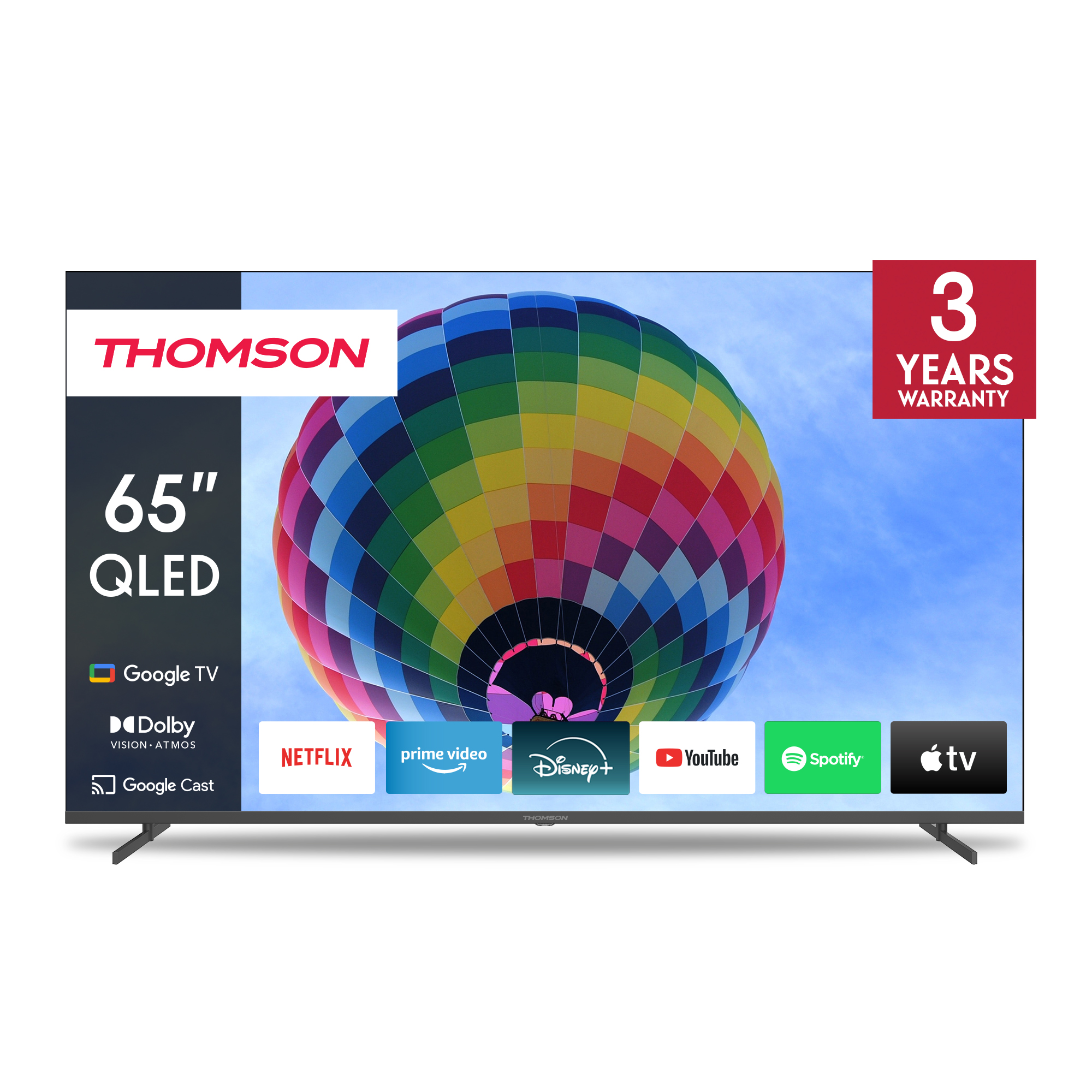 ტელევიზორი TV 65" Thomson QLED 4K 60Hz Smart Google TV Black
