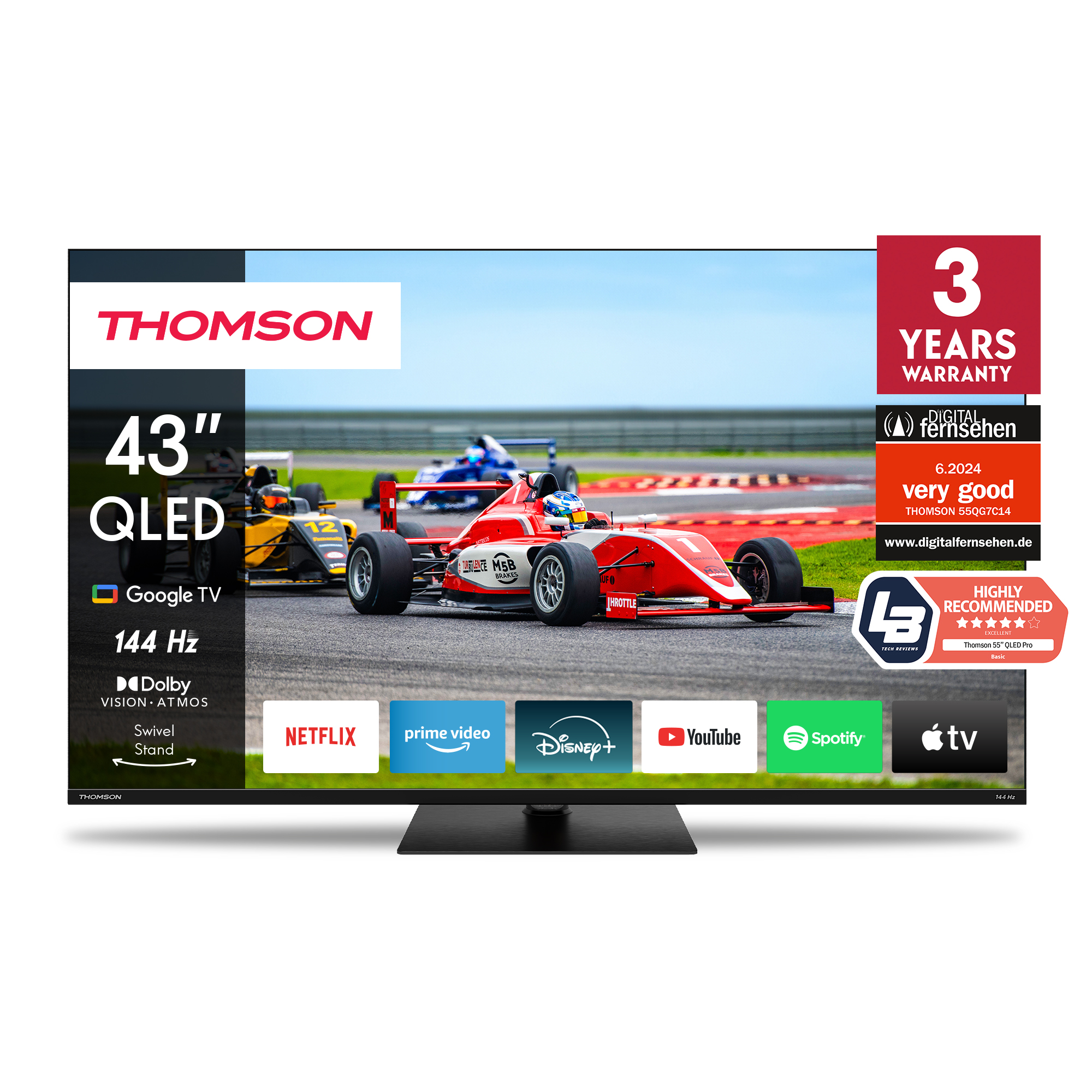 ტელევიზორი Thomson 50QG7C14 QLED Pro, 50", 4K UHD, Smart TV, HDMI, USB, LAN, WIFI, BT, Black