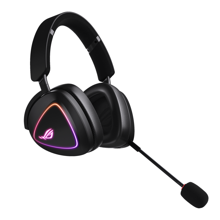 GAMING ყურსასმენი უსადენო ASUS ROG Delta II Black (90YH03W0-BHUA00) RGB, Wireless ,  1800 mAh, Connector 2.4Ghz BT 3.5mm, Driver 50 mm,  Cable USB-C to USB-A charging cable: 1.5 m 3.5 mm cable: 2 m