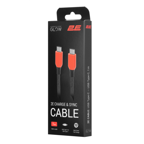 2E Cable USB-C - USB-C, 100W 1m black
