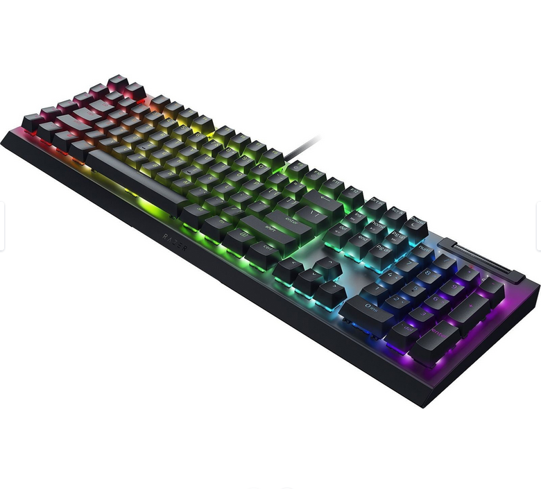 მექანიკური კლავიატურა Razer Keyboard mechanical BlackWidow V4 X 110key, Green Switch, USB-A, EN/RU, RGB, black (RZ03-04700800-R3R1)