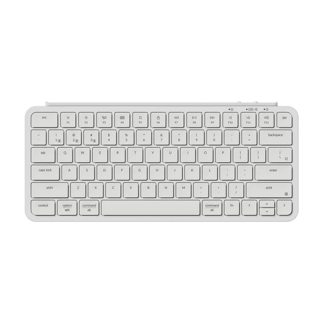 უსასდენო კლავიატურა Keyboard Keychron B1 Pro, USB/WL/BT, ivory white (B1P-K8) | Number of Keys: 77 (75%) Number of Multimedia Keys: 12  Body Material: ABS Keycap Material: ABS Layout: ANSI  Polling Rate 1000 Hz (2.4 GHz & wired) / 90 Hz (Bluetooth) Backlight: Non-Backlit NKRO Support: No | Battery: 800 mAh (7.4Wh) rechargeable li-polymer battery (Nominal Charge Current: 3.7V) Wireless  Working Time: Up to 8 months (Lab test result may vary by actual use) Charging Time: Around 2.5 hours  Connection: 2.4 GHz / BT / Type-C Wired Bluetooth version: 5.2 Bluetooth Device Name: Keychron B1 Pro Compatible System: macOS / Windows / Linux | Dimension: 296 x 130 mm (11.65 x 5.11") Weight: 425 g / 0.94 lbs Height (front): 5.2 mm (0.2") Height (rear): 14.5 mm (0.57") Typing Angle: 3.2º
