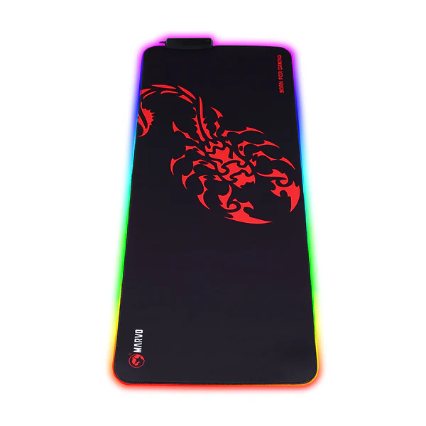 დატენვადი მაუსის დასადები MARVO MG011 gaming mouse pad | 4-port USB hub | Ultra-smooth surface & precise control | 800 x 300 x 4mm | Cable length 1.8 m | Backlight RGB