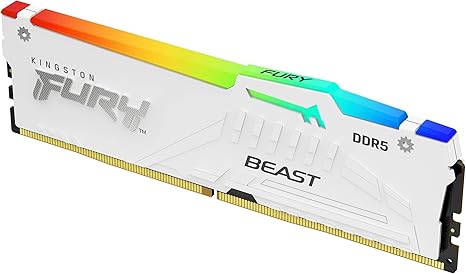 ოპერატიული მეხსიერება Kingston FURY Beast White RGB EXPO 16GB (1x16GB) DDR5 5200MT/s CL36 36-40-40 1.25V 288-pin (KF552C36BWEA-16)