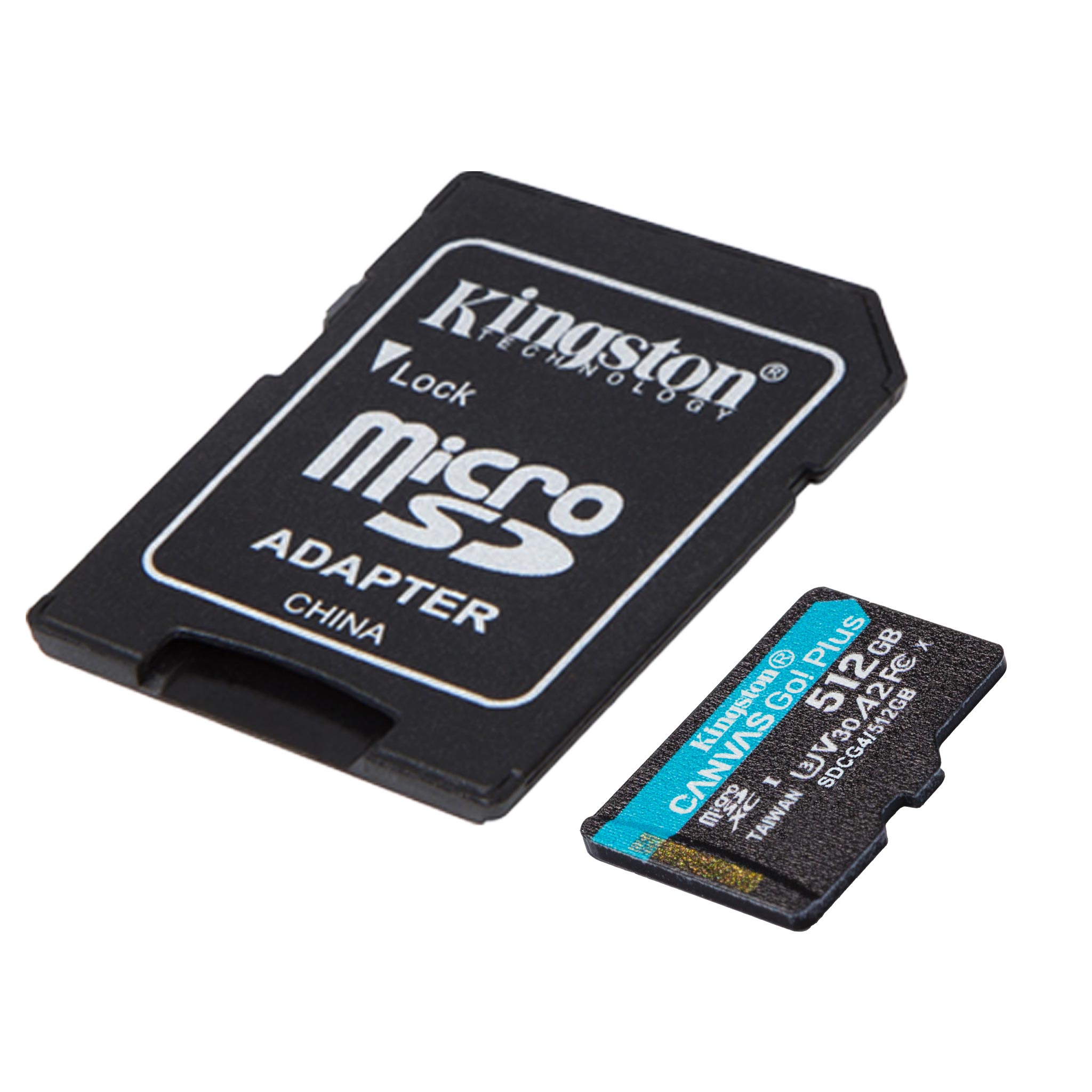 ფლეშ მეხსიერების ბარათი Kingston Canvas Go! Plus microSD memory card 512GB  | up to 200/160MB/s read/write | Class 10, UHS-I, U3, V30, A2 | SDCG4/512GB | for mobile gaming, drones, action cams and Android™ devices