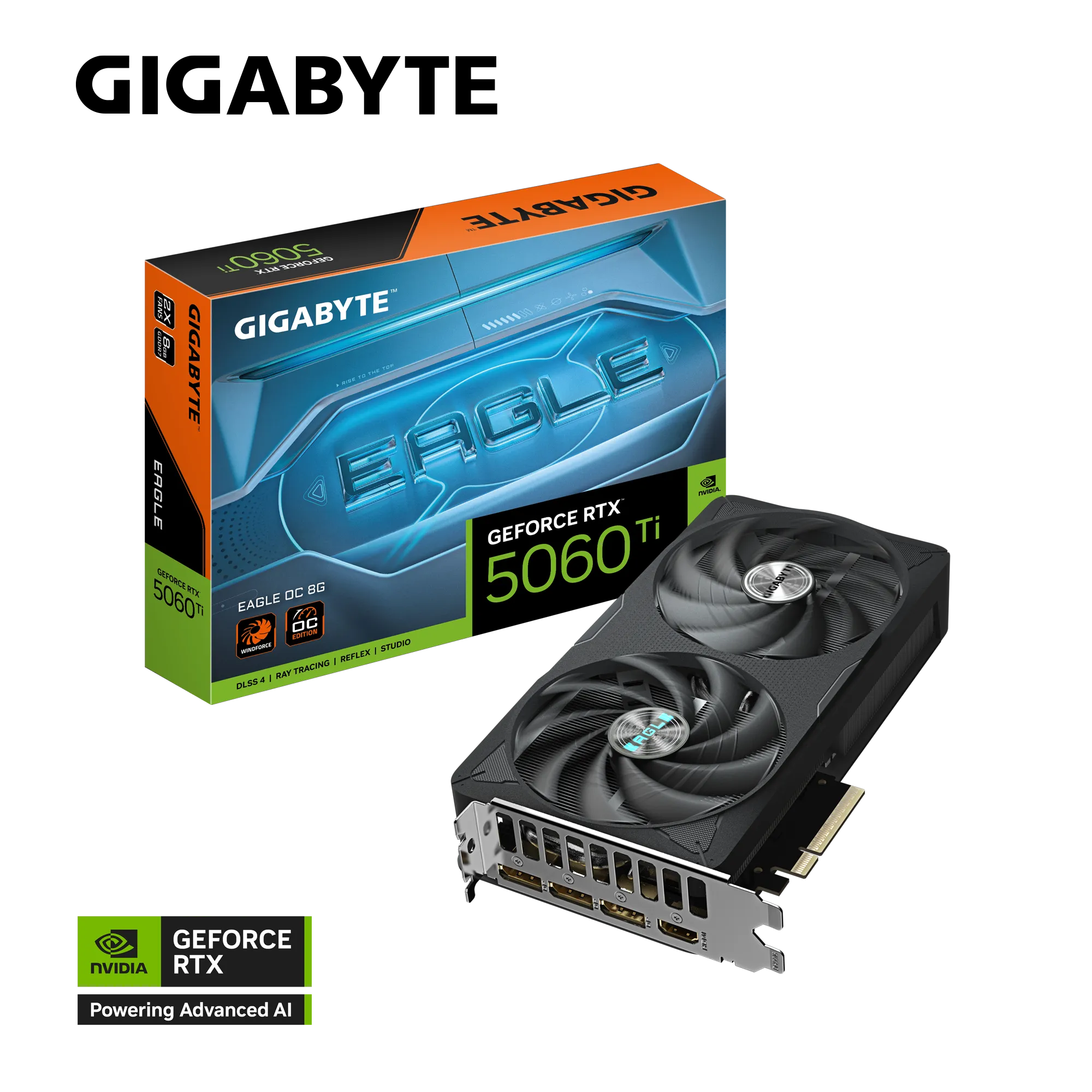 ვიდეო ბარათი GIGABYTE Graphic Adapter GeForce RTX 5060 Ti 8GB GDDR7 EAGLE OC (GV-N506TEAGLE_OC-8GD) | 2617 MHz (Reference card :2572 MHz) | DisplayPort 2.1b *3 HDMI 2.1b *1 