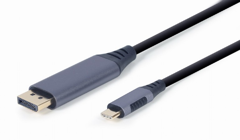 Type-C to DP კაბელი Gembird USB Type-C to DisplayPort male adapter cable, space grey, 1.8 m (CC-USB3C-DPF-01-6) | up to 4K at 60 Hz