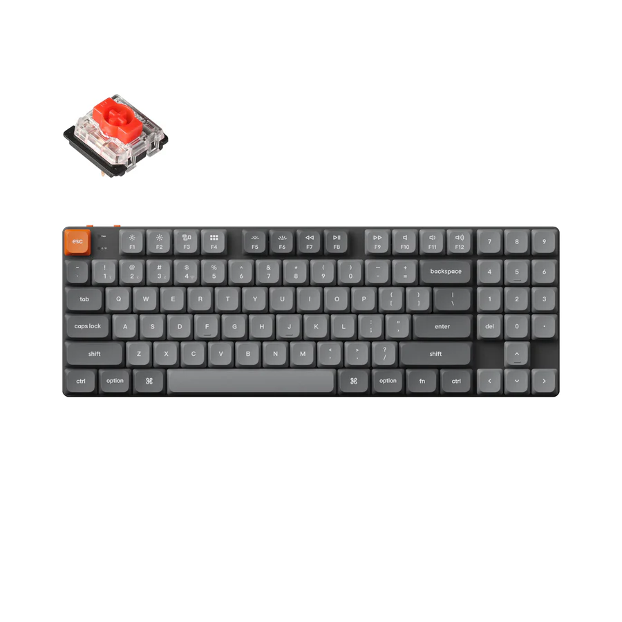 უსადენო მექანიკური კლავიატურა  Keychron K13 MAX 90Key, K pro Red, WL/BT/USB-A, QMK, EN, RGB (K13M-B1)